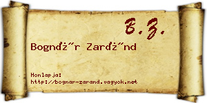 Bognár Zaránd névjegykártya